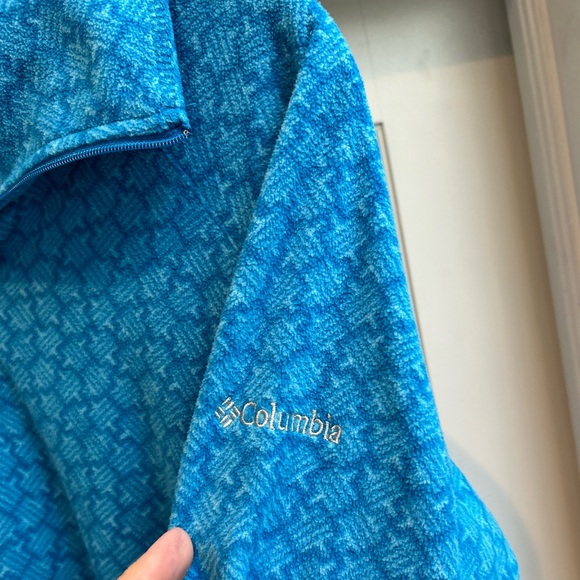 Columbia Turquoise Fleece Quarter Zip Jacket Women’s Sz Large - Picture 2 of 8
